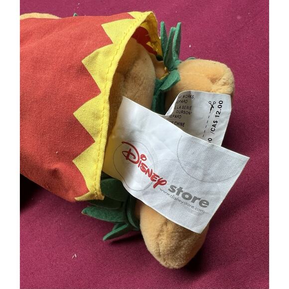 Winnie The Pooh 8” Mini Bean Bag Plush Disney Store Honolulu Pooh - Picture 6 of 8